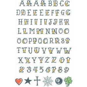Tinsley Transfers Knuckle Alphabet Temporary Tattoos Hand Costume Accessory
